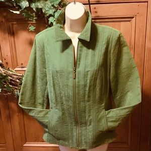 Coldwater Creek zip front Green Jacket Blazer size 8 S/M